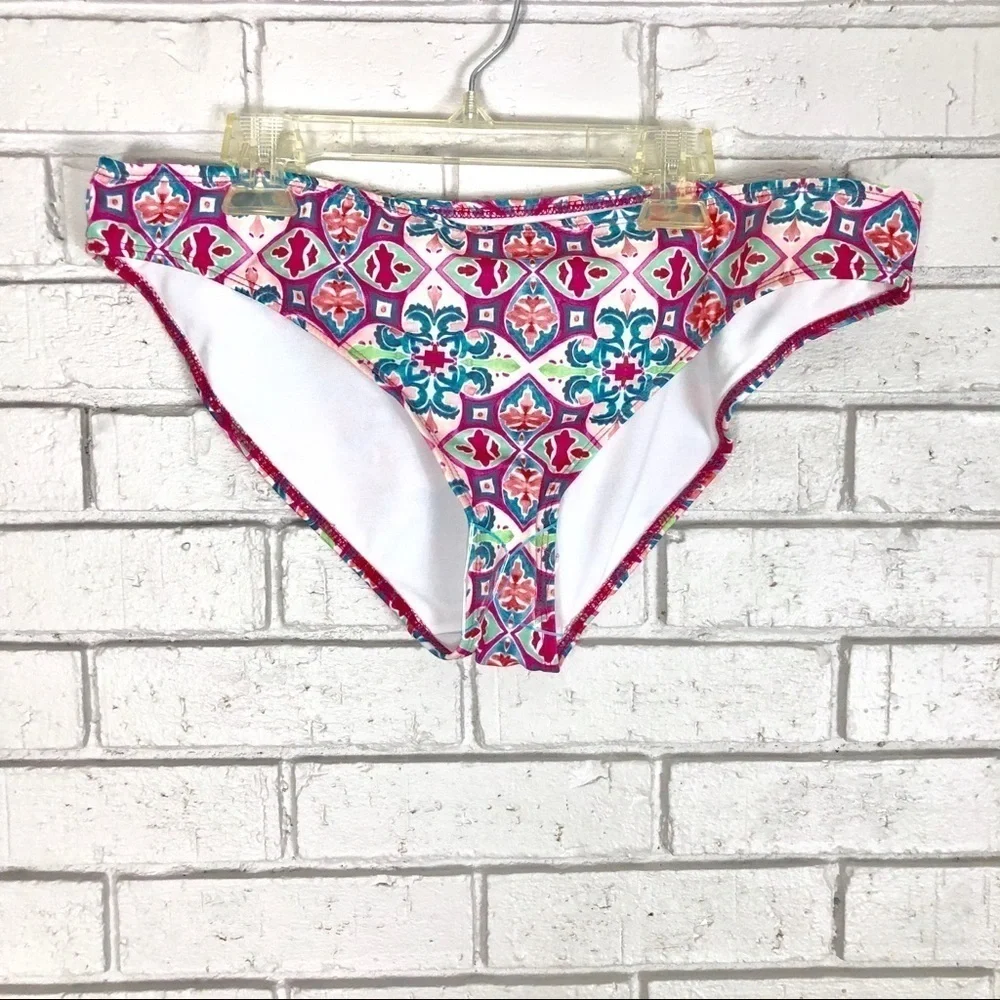 ASOS DESIGN halter plunge mosaic tile print bikini‎